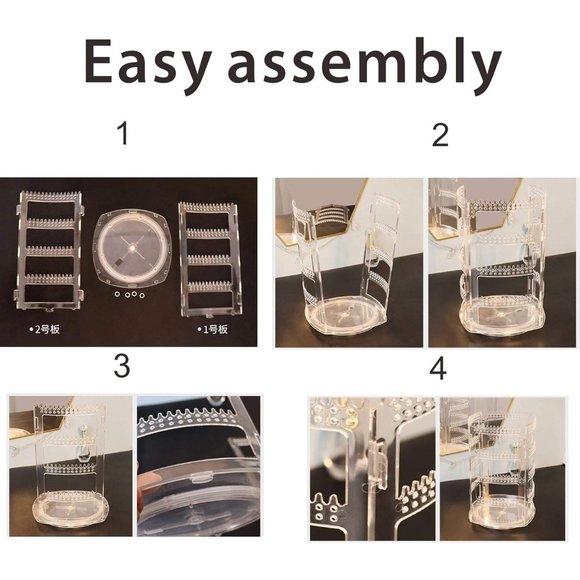 360 Rotating Dangle Earinging Rack Necklace Bracelet Carousel Tree Towers - Picture 6 of 6